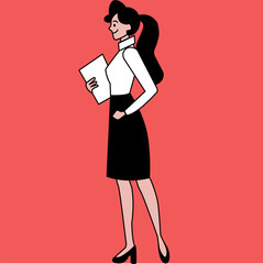 Vector businesswoman holding a book