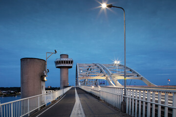 Brienenoord bridge in Rotterdam in the twilight zone