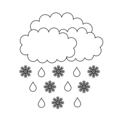 Fotobehang Naadloze wolken An icon of clouds, rain and snow on a white background.  © KSVector