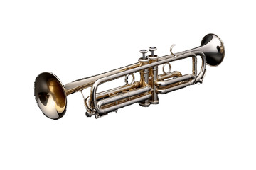 Brass Trumpet Transparent Isolated Musical Instrument, AI