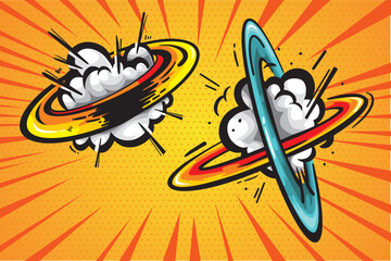 illustration of a explosion. Comic Boom Explotion Handdrawn