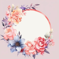 Floral Wedding Invitation Template - ai generative