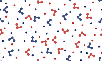 seamless pattern red And Blue Confetti Isolated On Background. Celebration Event And Birthday. American, Chile, Russia, France, United kingdom flags color concept. Vector  - obrazy, fototapety, plakaty