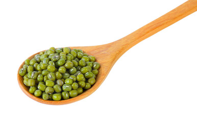 green beans in wood spoon isolated on transparent png