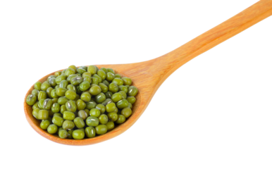green beans in wood spoon isolated on transparent png