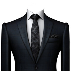 Formal 3d Business suit with no head anonymous. Transparent background. Generative AI.