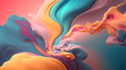 Beautiful mesmerize waves of colorful pattern, wavy surfaces, beautiful background, vintage pastel colors ,made with Generative AI