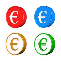 euro currency icon set