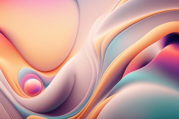 Beautiful mesmerize waves of colorful pattern, wavy surfaces, beautiful background, vintage pastel colors ,made with Generative AI