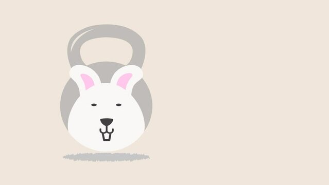 Animated Bunny Fitness design  template element vector suitable for fitness business kids