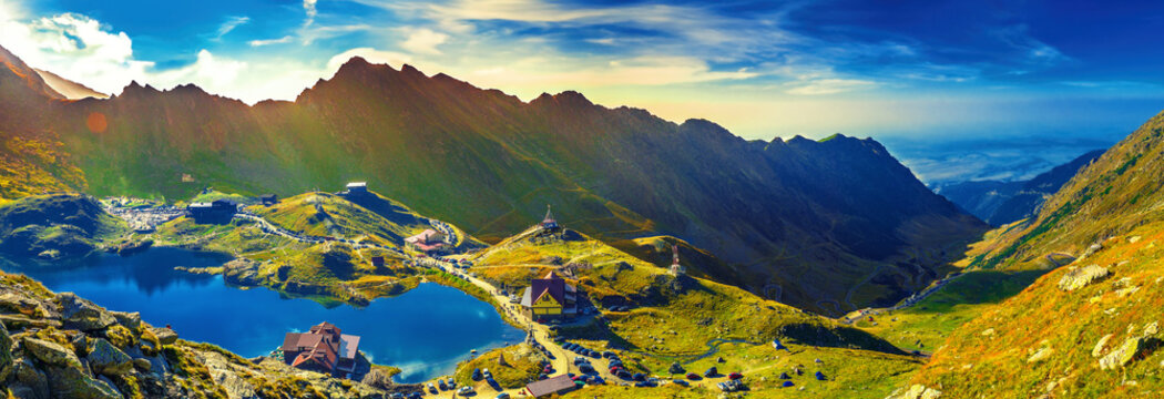 Transfagarasan Balea glacier lake - Lake, is a glacier lake situated at 2.034 m of altitude in the Mountains, in central Romania, Sibiu County