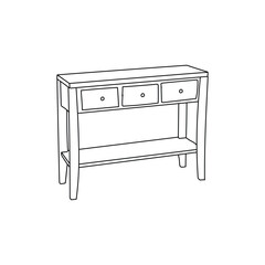 Interior Drawer Table logo vector design, furniture icon template