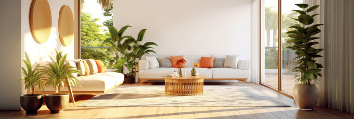 The modern living room and sunshine 