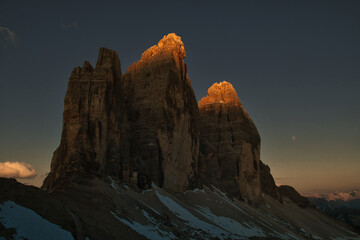 Sunrise on the Tre Cime di Lavaredo