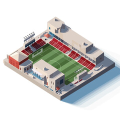 Football stadion isometric vector flat isolated illustration