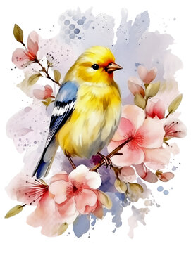 recommend clip art: Bird Watercolor Clip art, Watercolor Sublimation Design, Floral Clip art
