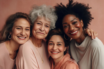 Group portrait of senior women, Generative AI Illustration