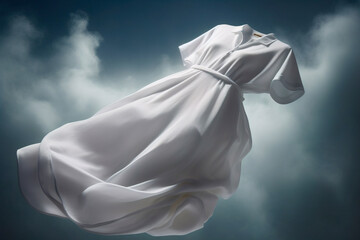 White dress promoting cleanliness and freshness, Generative AI illustration