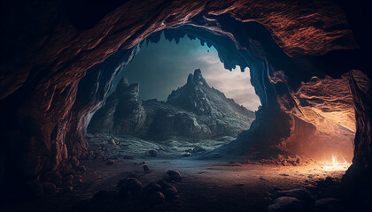 Strange cave inside the cave, Generative AI