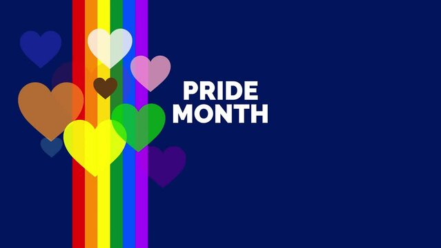LGBT Pride Month concept. LGBT Pride Month Banner. LGBT heart Animation