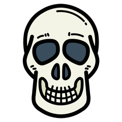 skull filled outline icon style