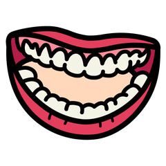 teeth filled outline icon style