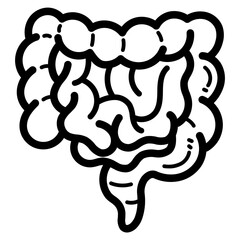 intestine line icon style