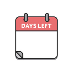 Template for Countdown daily calendar icon - DAYS LEFT - English