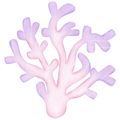 Obraz premium Big branch pink purple coral illustration