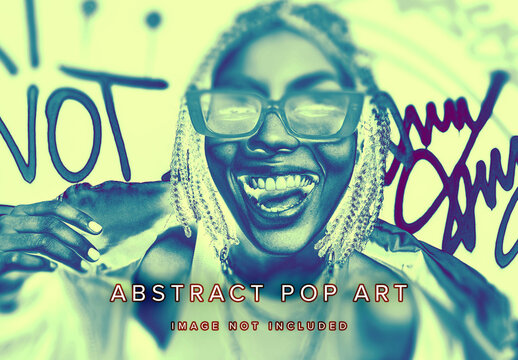 Abstract Pop Art Image Effect Mockup