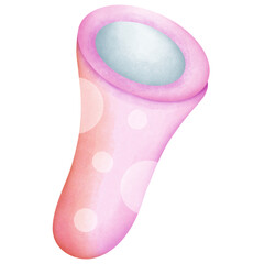 Single pink orange tube coral illustration