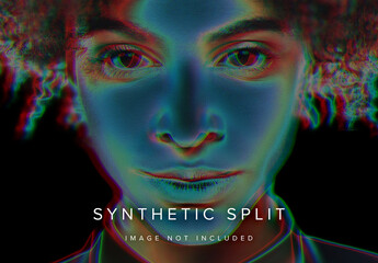 Synthetic Neon Image Effect Mockup