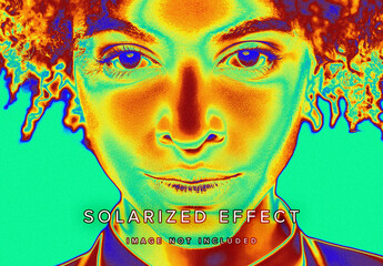Colourful Solarized Image Effect Mockup