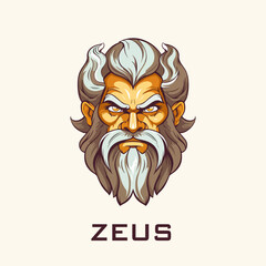 mascot of Zeus god vector logo