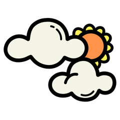 cloudy filled outline icon style