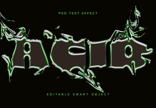 Splash Chrome Text Effect Mockup