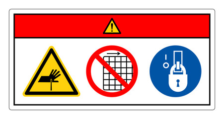 Danger Sharp Points Do Not Remove Guard Symbol Sign, Vector Illustration, Isolate On White Background Label .EPS10