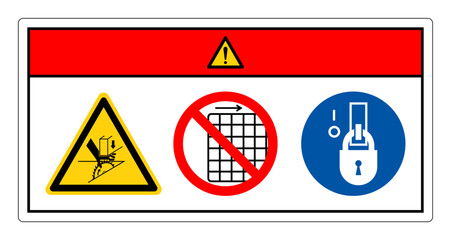 Danger Hand Crush Hazard Do Not Remove Guard Symbol Sign, Vector Illustration, Isolate On White Background Label .EPS10