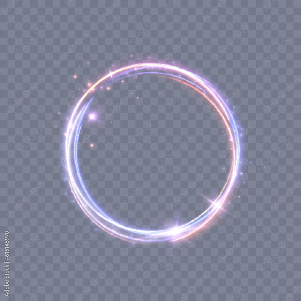 Aufkleber abstract neon blue-violet ring. a bright plume of luminous rays swirling in a fast spiraling motion.