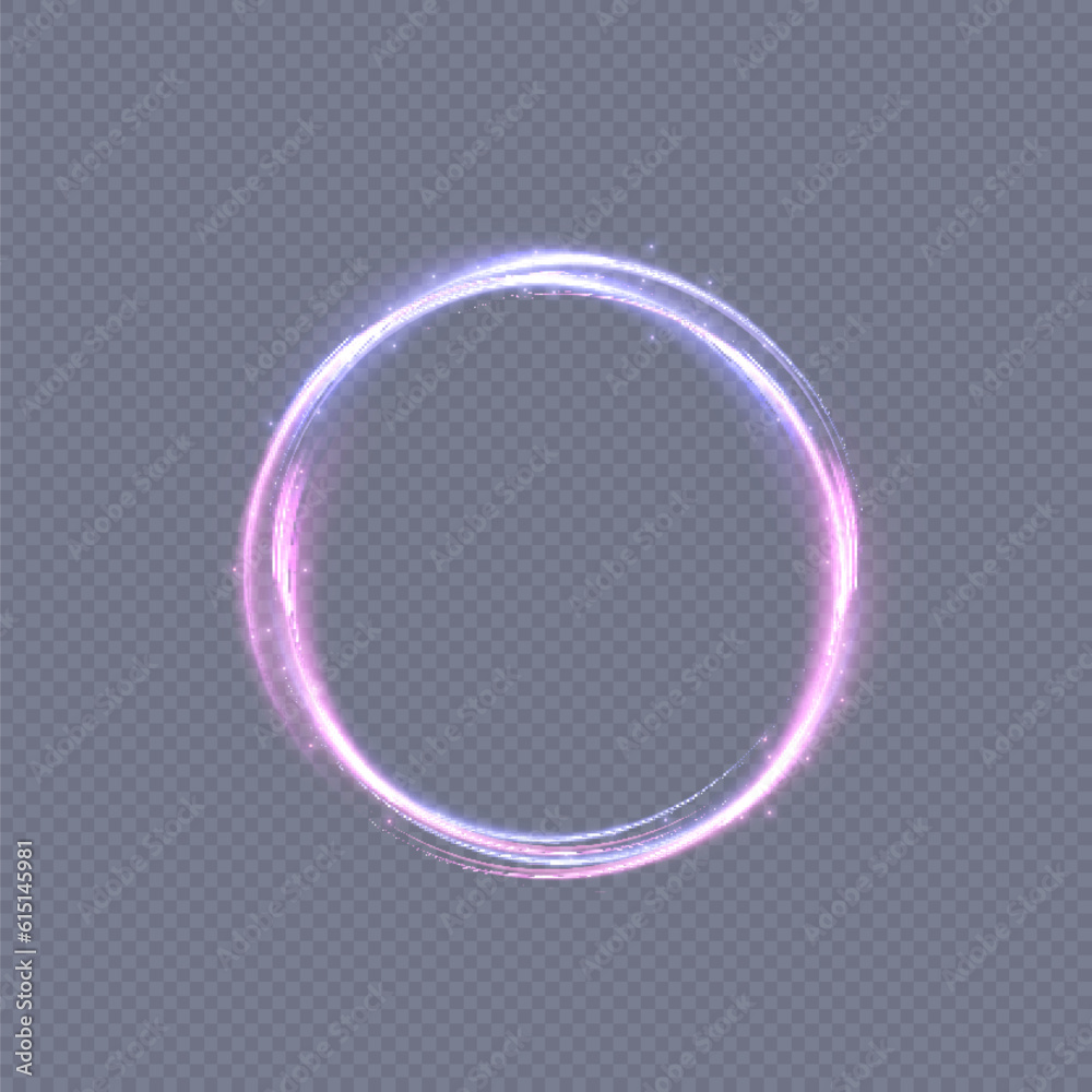 Aufkleber abstract neon blue-violet ring. a bright plume of luminous rays swirling in a fast spiraling motion.