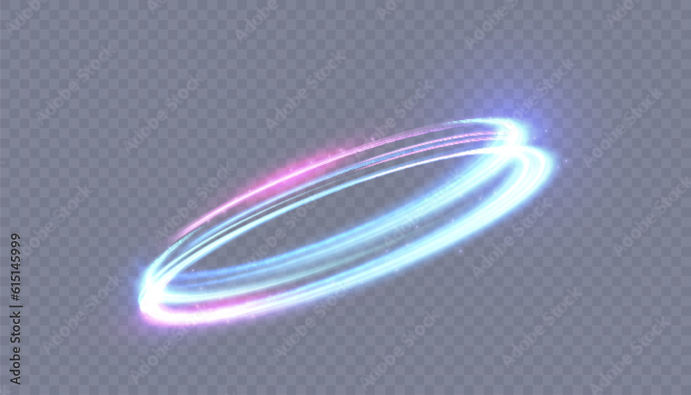Aufkleber abstract neon blue-violet ring. a bright plume of luminous rays swirling in a fast spiraling motion.