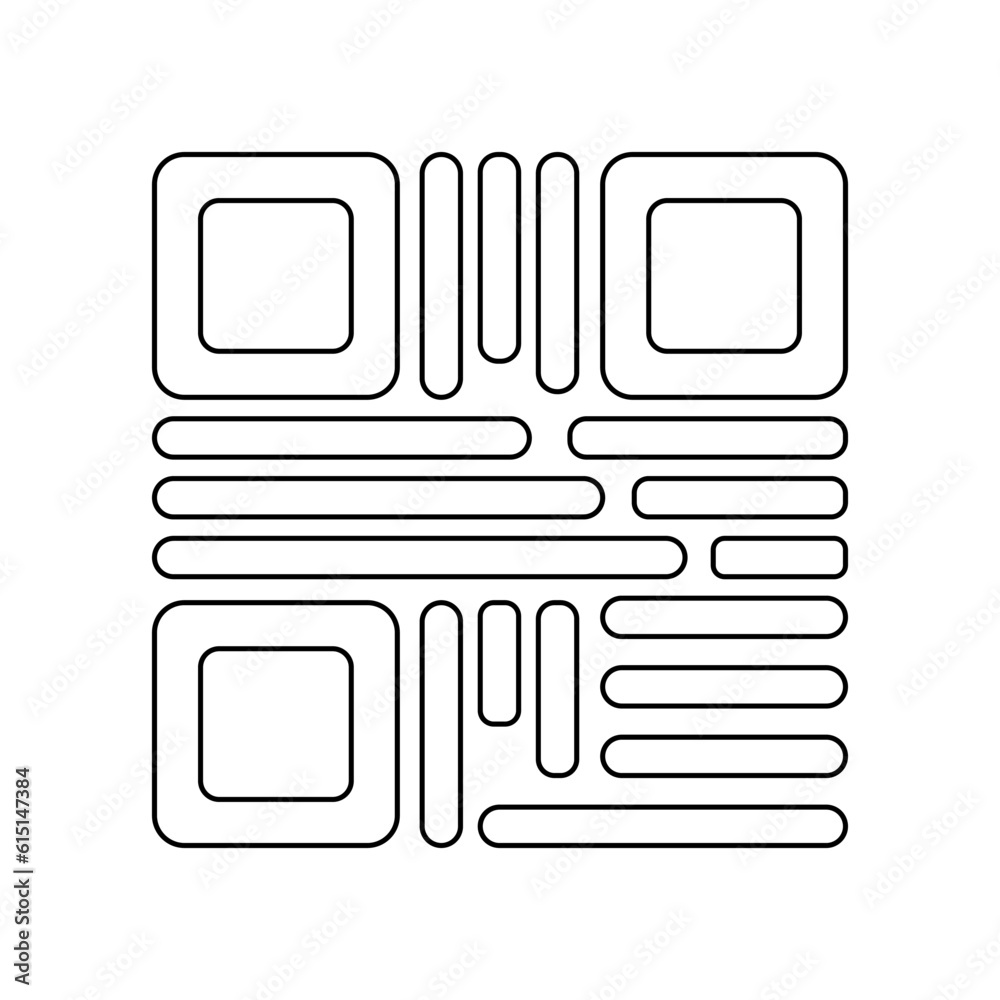 Poster qr code linear vector icon. code scan icon. qr code outline vector icon. cashless settlement vector.