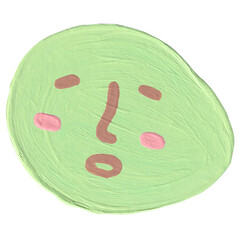 sleepy emoji, cartoon  painting