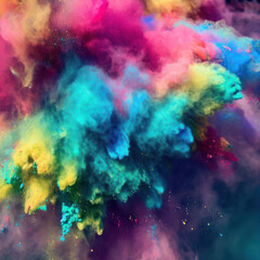Fototapeta na wymiar colourful explosion for Happy Holi festival.Generative AI