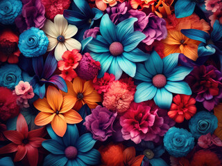 Obraz na płótnie Canvas Colorful flowers background