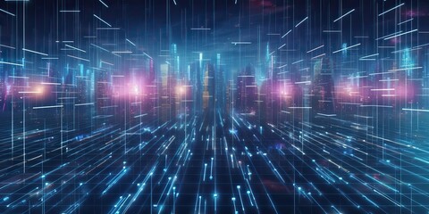 AI Generated. AI Generative. Digital data abstract connection wire technology visialisation. Future innovation ai network. Graphic Art