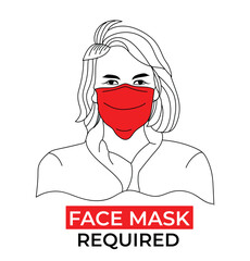 Woman wear mask face mask required concept