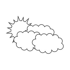 The icon of the sun and clouds on a white background.