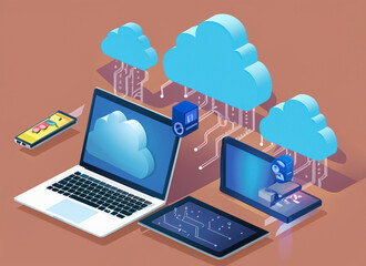 Cloud technology computing concept Data center concept. Generative AI