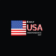 Creative Professional Trendy and Minimal 4th July US Independence Day, Logo in Editable Vector Format